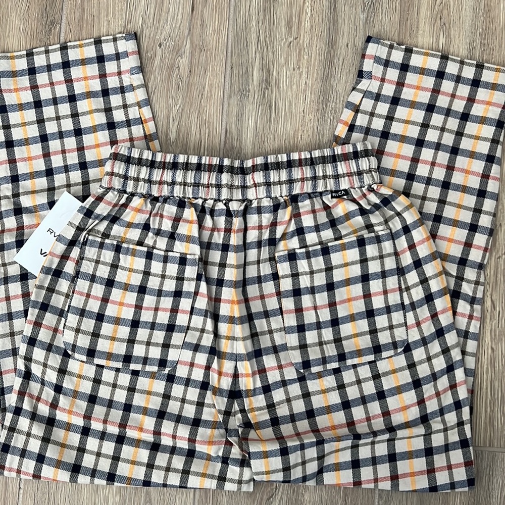 🔥 RVCA TETRAS PLAID HIGH RISE RETRO PANT FOR WOMEN 🔥 - Picture 11 of 12